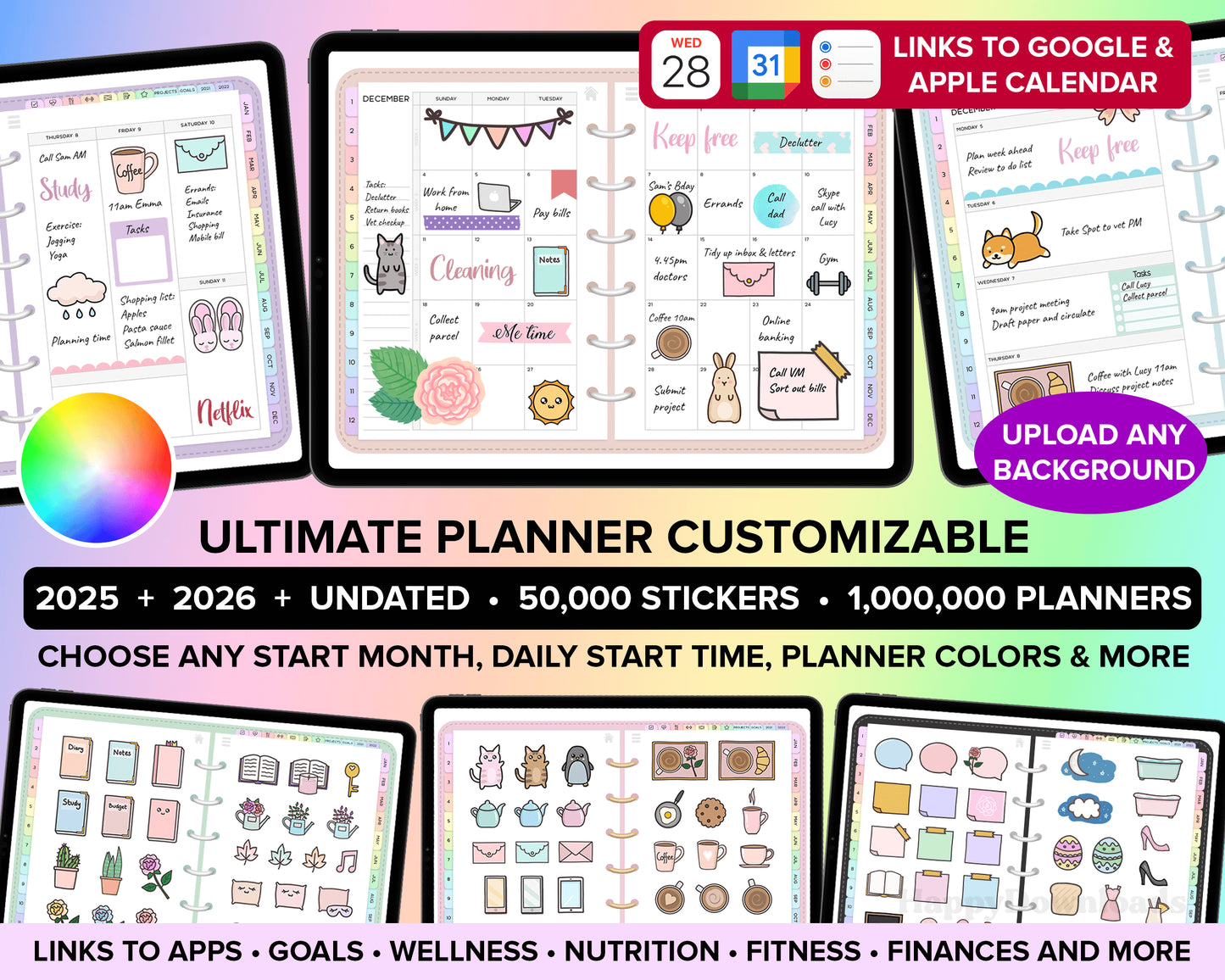 Digital Planner Bundle 2025, 2026 & Undated – REGULAR