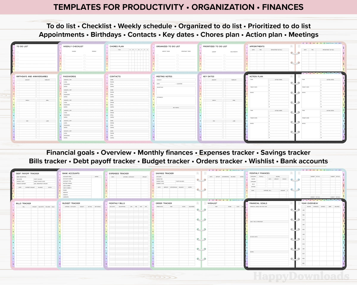 Digital Planner Bundle 2026, 2027 & Undated – REGULAR – Happydownloads