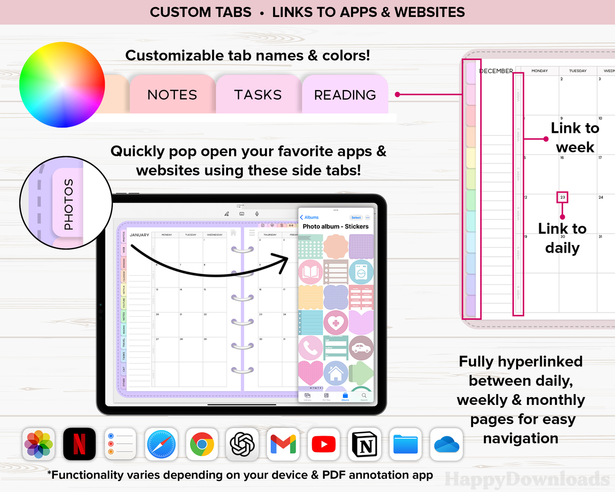Digital Planner Bundle 2026, 2027 & Undated – REGULAR – Happydownloads