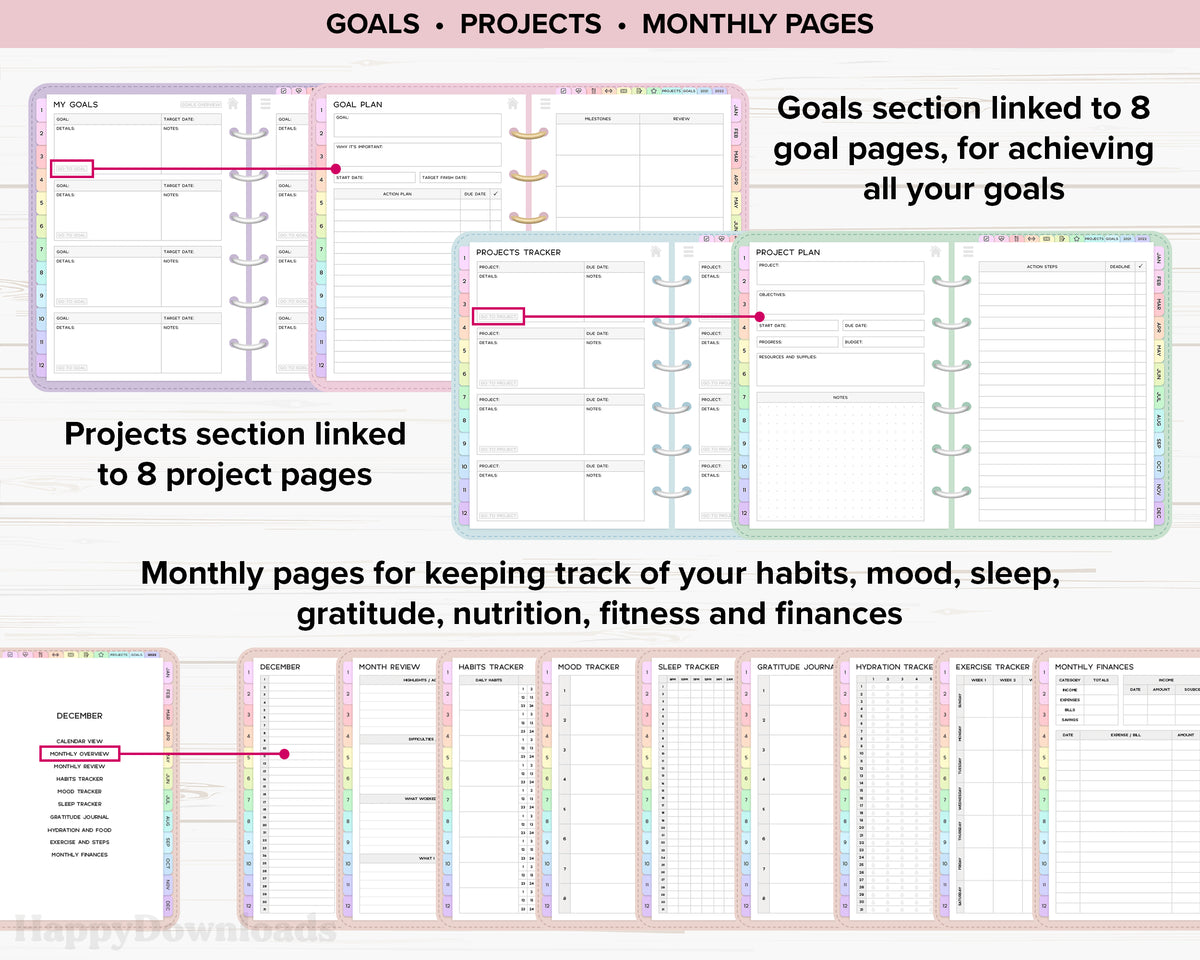Digital Planner Bundle 2026, 2027 & Undated – REGULAR – Happydownloads