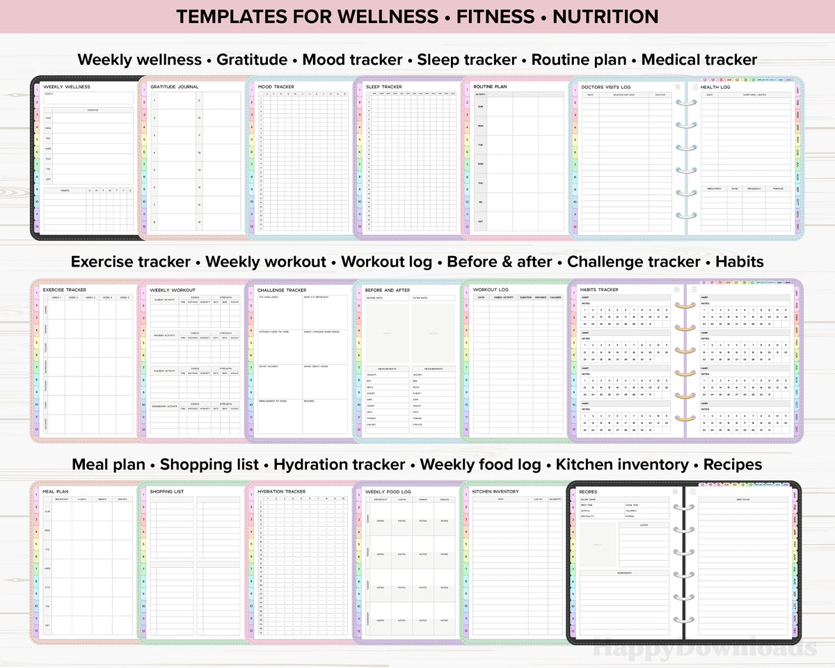 Digital Planner Bundle 2026, 2027 & Undated – REGULAR – Happydownloads